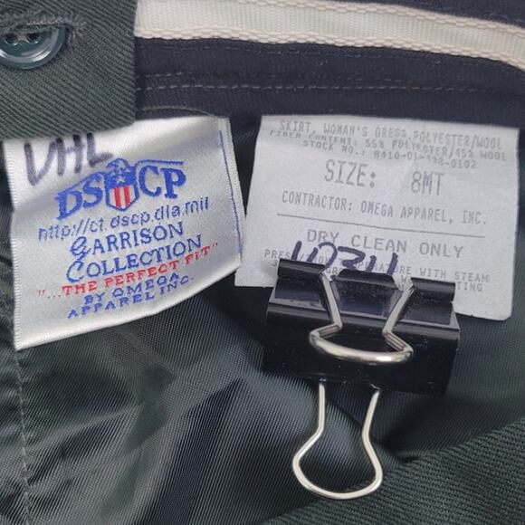 DSCP Omega Apparel Womens Size 8MT Olive Green Polyester Wool Pencil Skirt - Picture 3 of 4